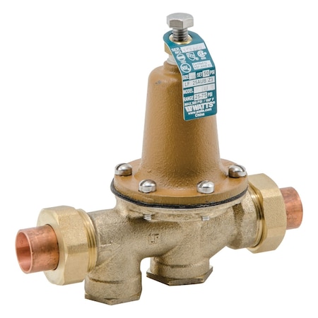 Watts 3/4 In Lead-Free Water Pressure Reducing Valve, Double Union Solder 0009283